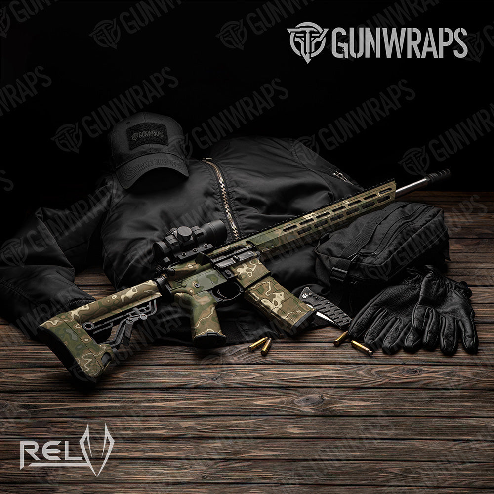 AR 15 X3 RELV Moab Camo Gun Skin Vinyl Wrap