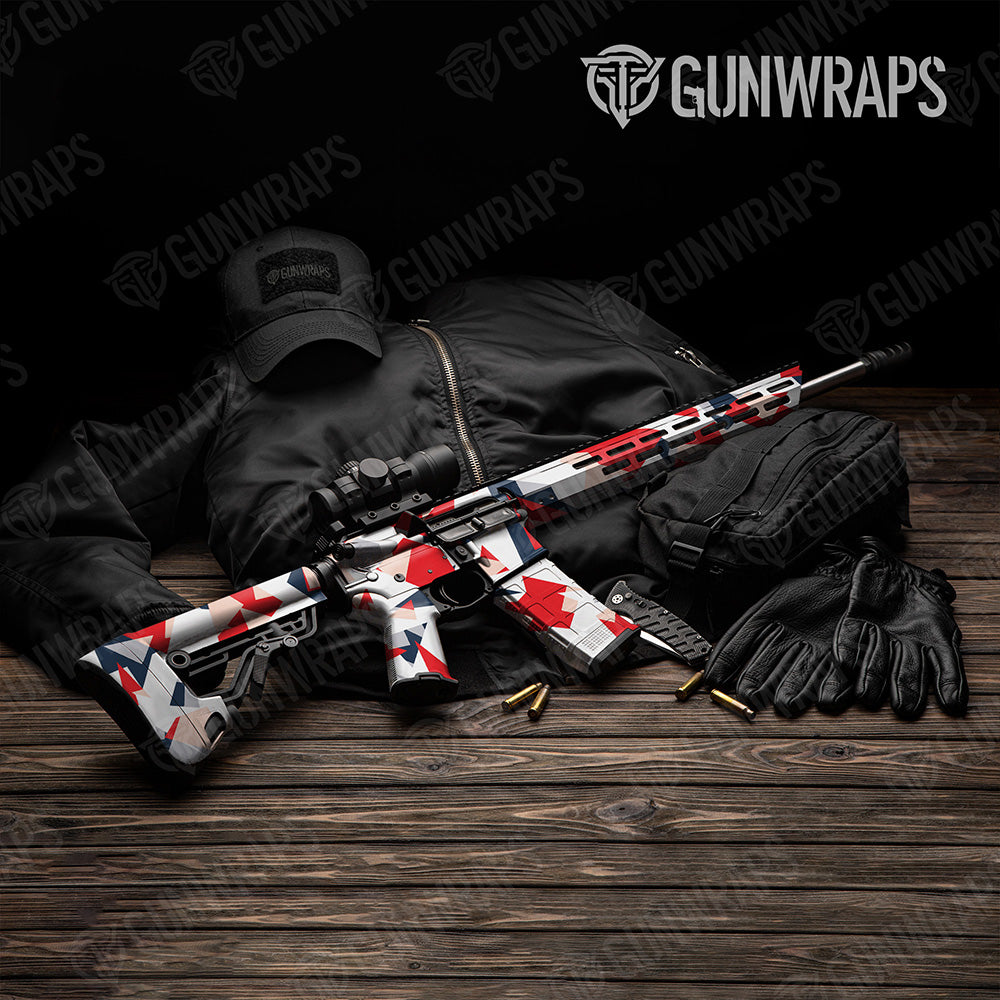 AR 15 Shattered America Camo Gun Skin Vinyl Wrap