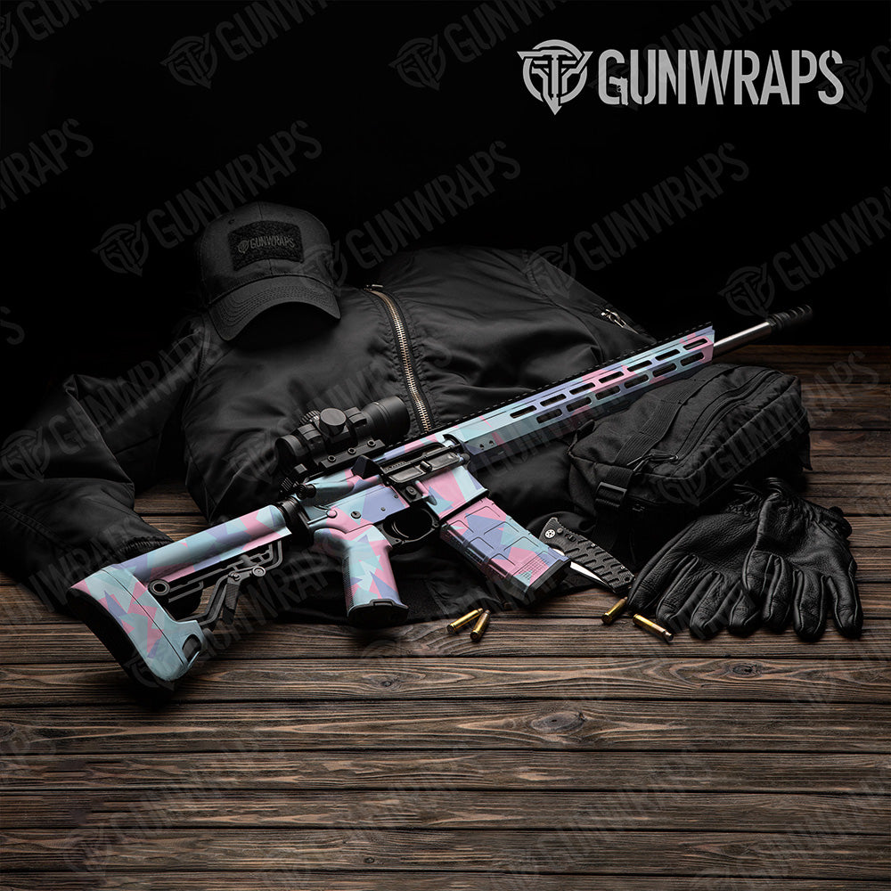 AR 15 Shattered Cotton Candy Camo Gun Skin Vinyl Wrap