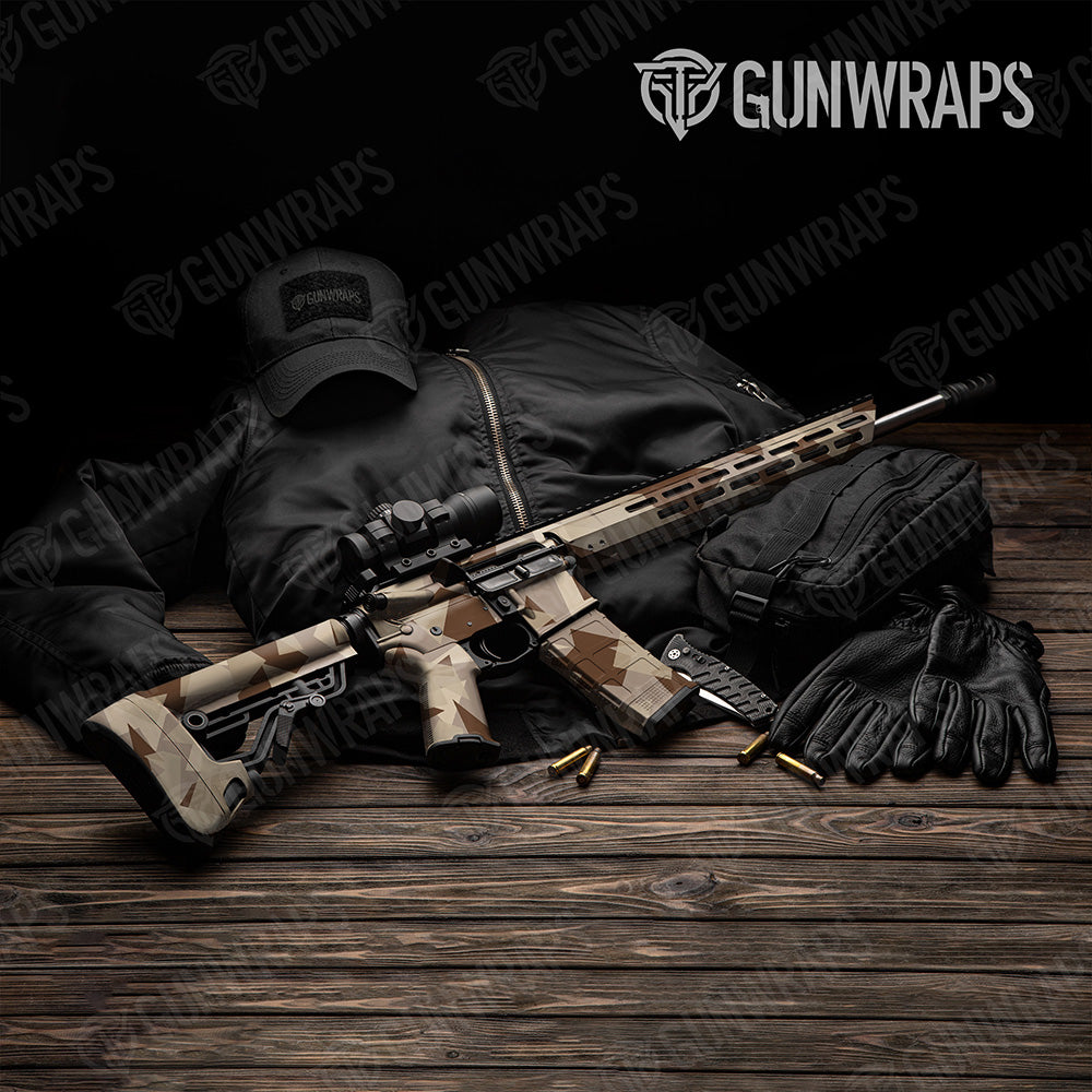 AR 15 Shattered Desert Camo Gun Skin Vinyl Wrap