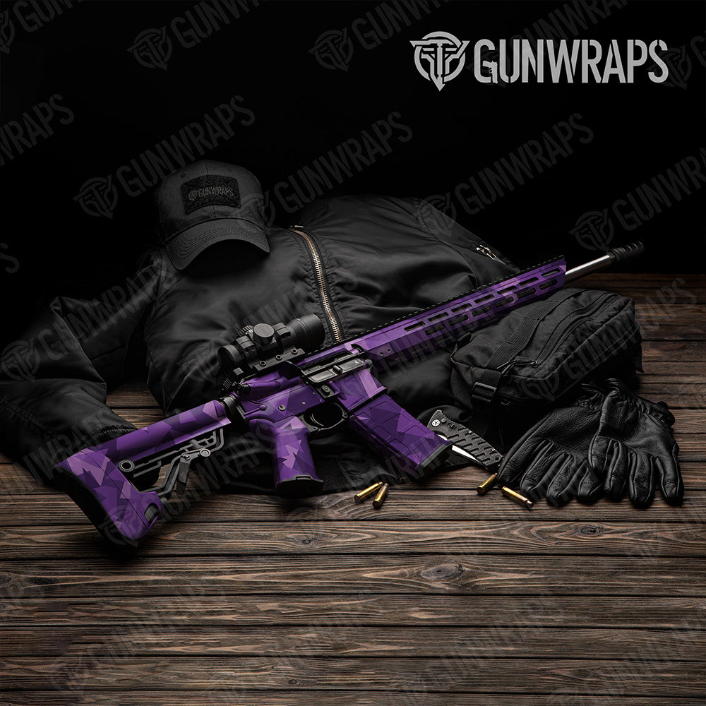 AR 15 Shattered Elite Purple Camo Gun Skin Vinyl Wrap