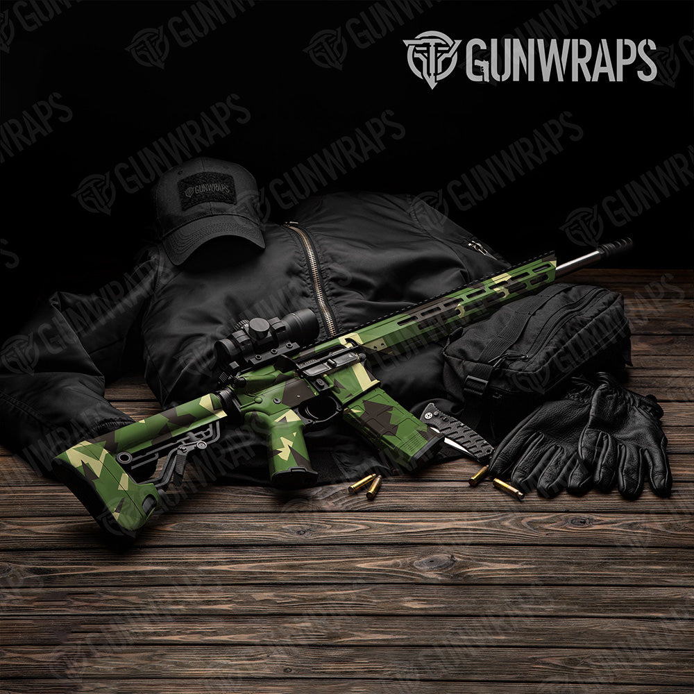 AR 15 Shattered Jungle Camo Gun Skin Vinyl Wrap