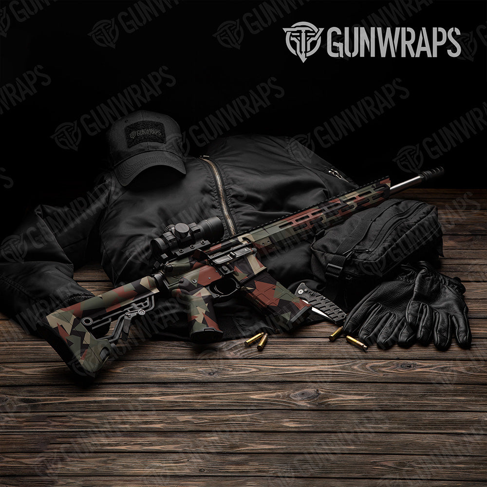 AR 15 Shattered Militant Copper Camo Gun Skin Vinyl Wrap