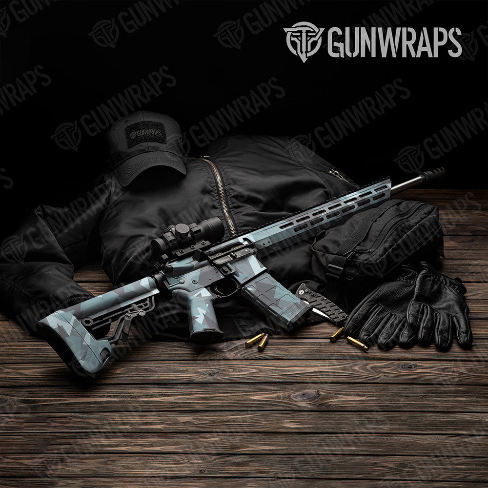 AR 15 Shattered Overcast Camo Gun Skin Vinyl Wrap