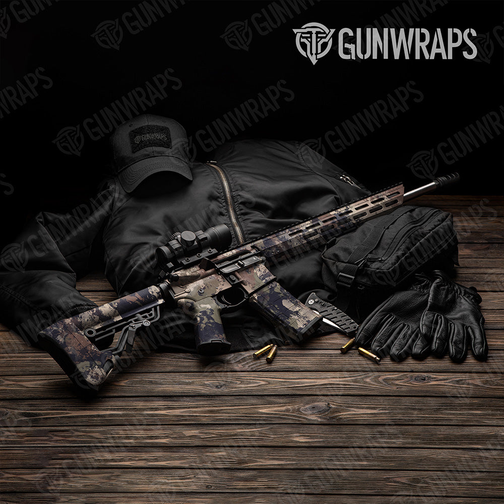 AR 15 Substrate Saigon Camo Gun Skin Vinyl Wrap