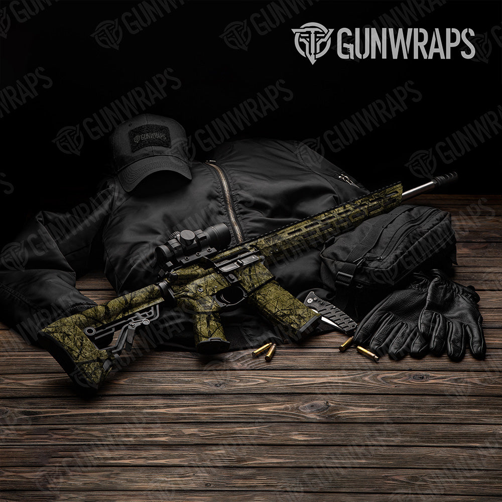 AR 15 Substrate Savannah Stalker Camo Gun Skin Vinyl Wrap