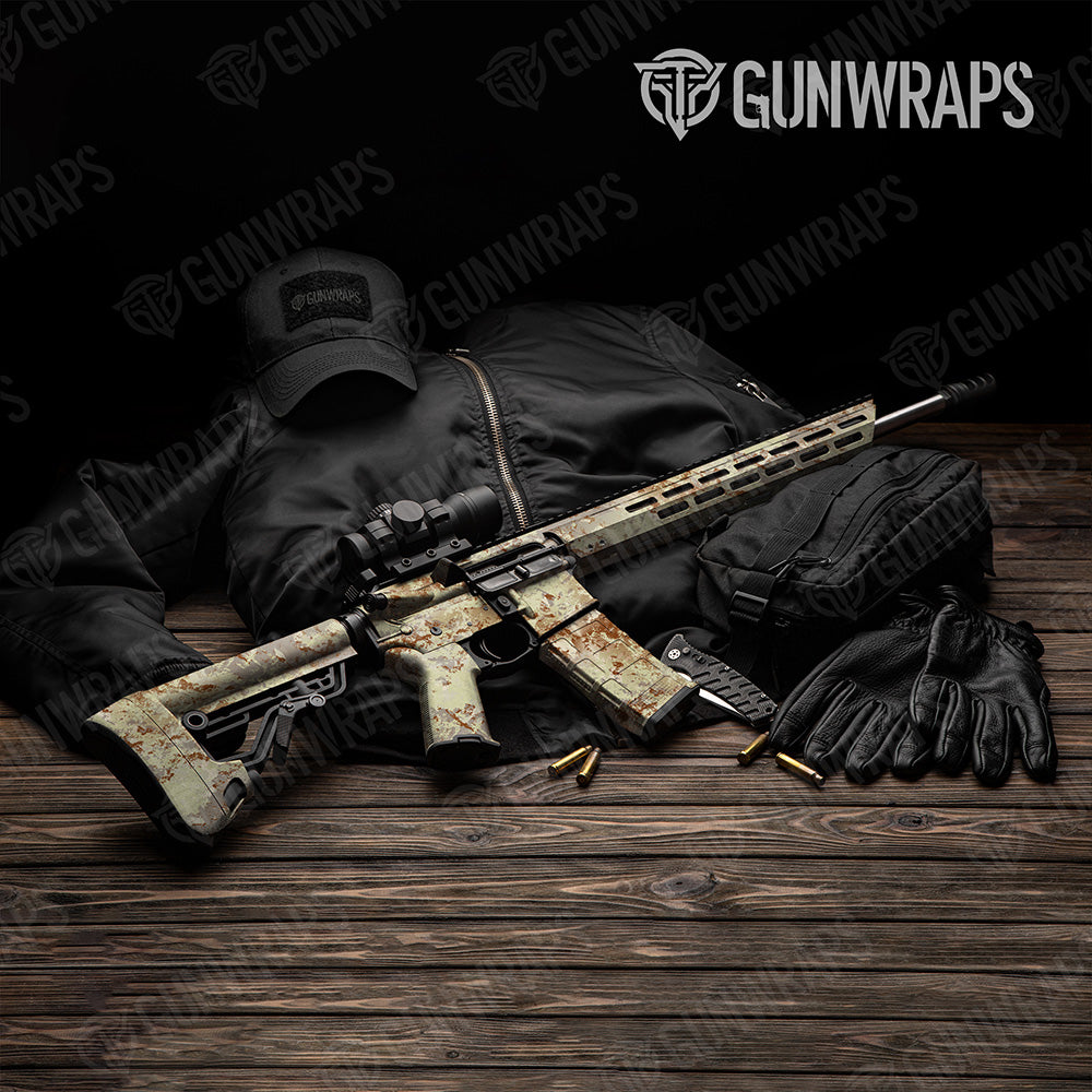 AR 15 Substrate Simpson Desert Camo Gun Skin Vinyl Wrap