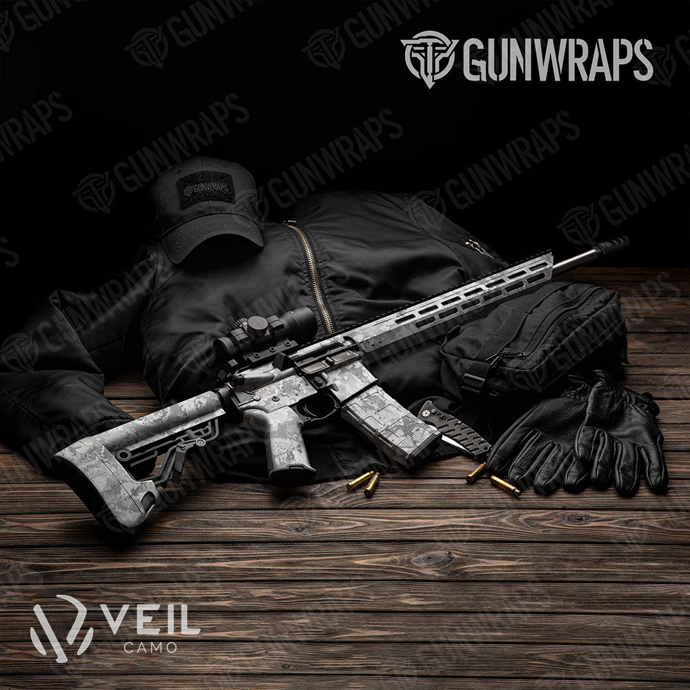 AR 15 Veil Stoke Whiteout Camo Gun Skin Vinyl Wrap