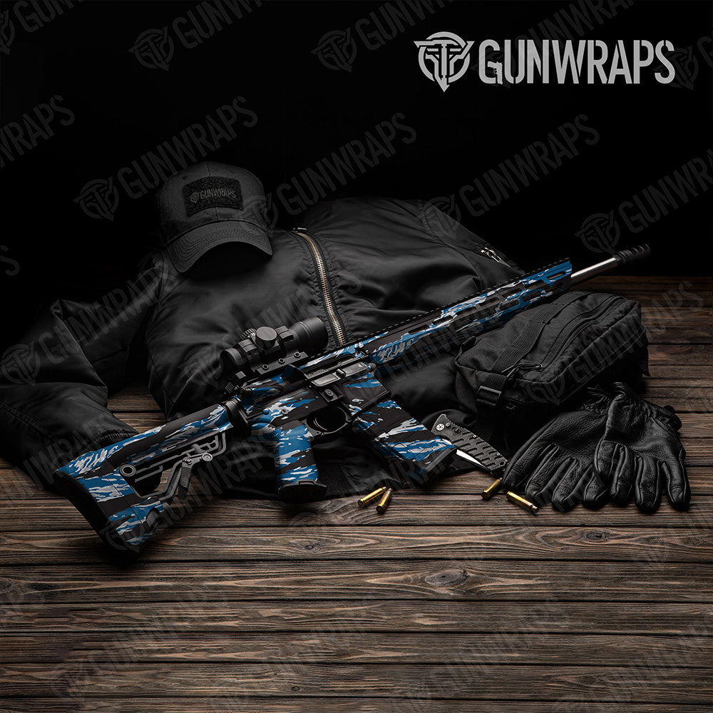 AR 15 Vietnam Tiger Stripe Blue Tiger Camo Gun Skin Vinyl Wrap