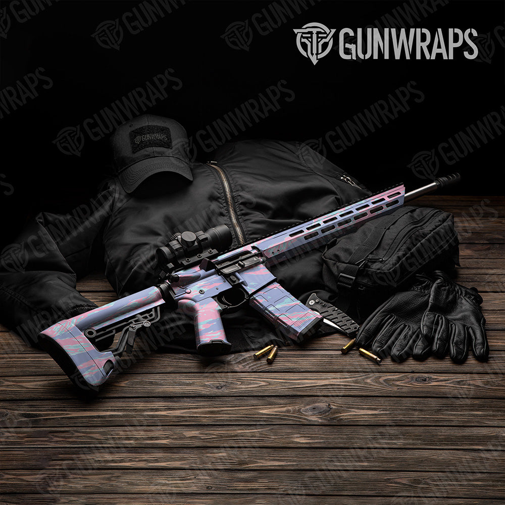 AR 15 Vietnam Tiger Stripe Cotton Candy Camo Gun Skin Vinyl Wrap