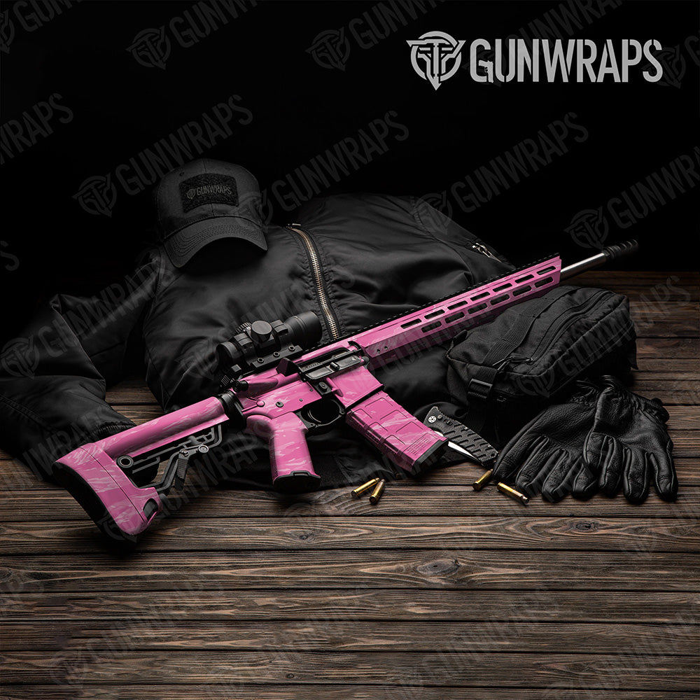 AR 15 Vietnam Tiger Stripe Elite Pink Camo Gun Skin Vinyl Wrap