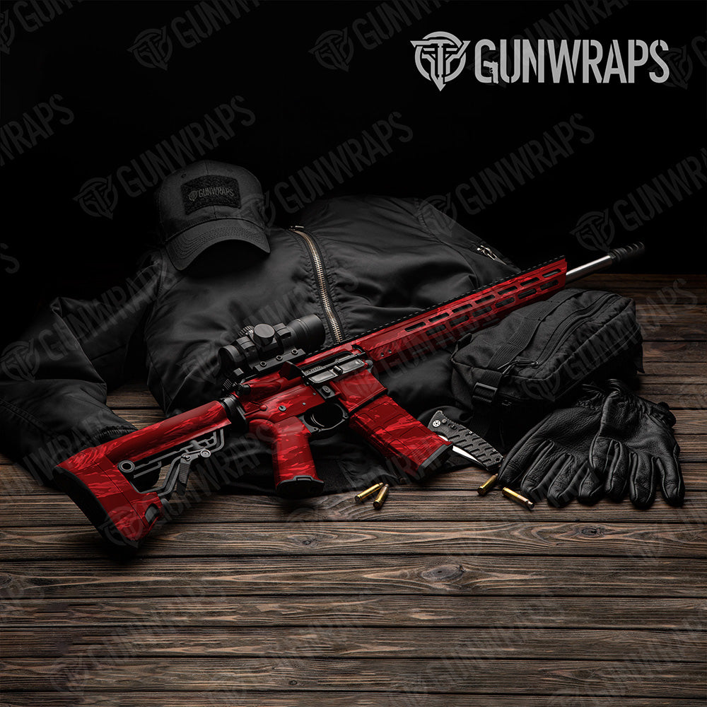 AR 15 Vietnam Tiger Stripe Elite Red Camo Gun Skin Vinyl Wrap