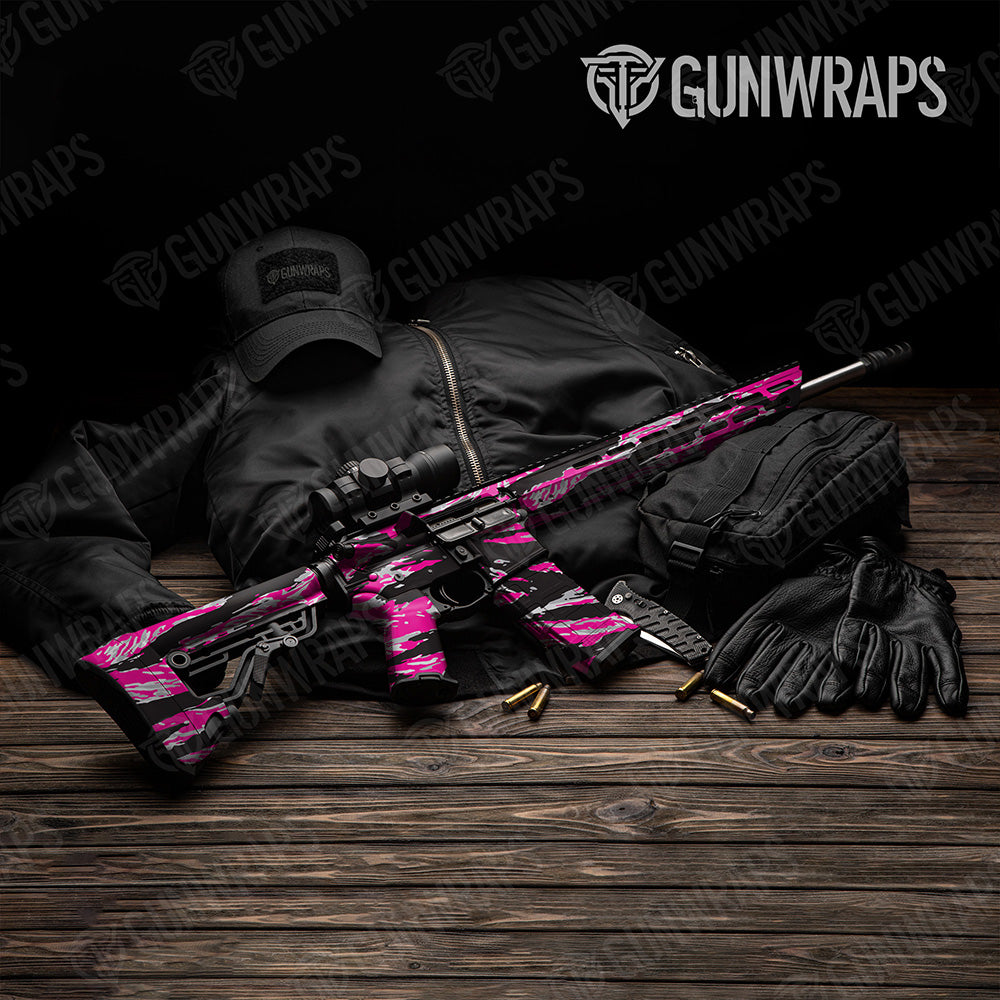 AR 15 Vietnam Tiger Stripe Magenta Tiger Camo Gun Skin Vinyl Wrap