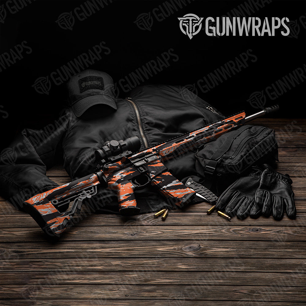 AR 15 Vietnam Tiger Stripe Orange Tiger Camo Gun Skin Vinyl Wrap