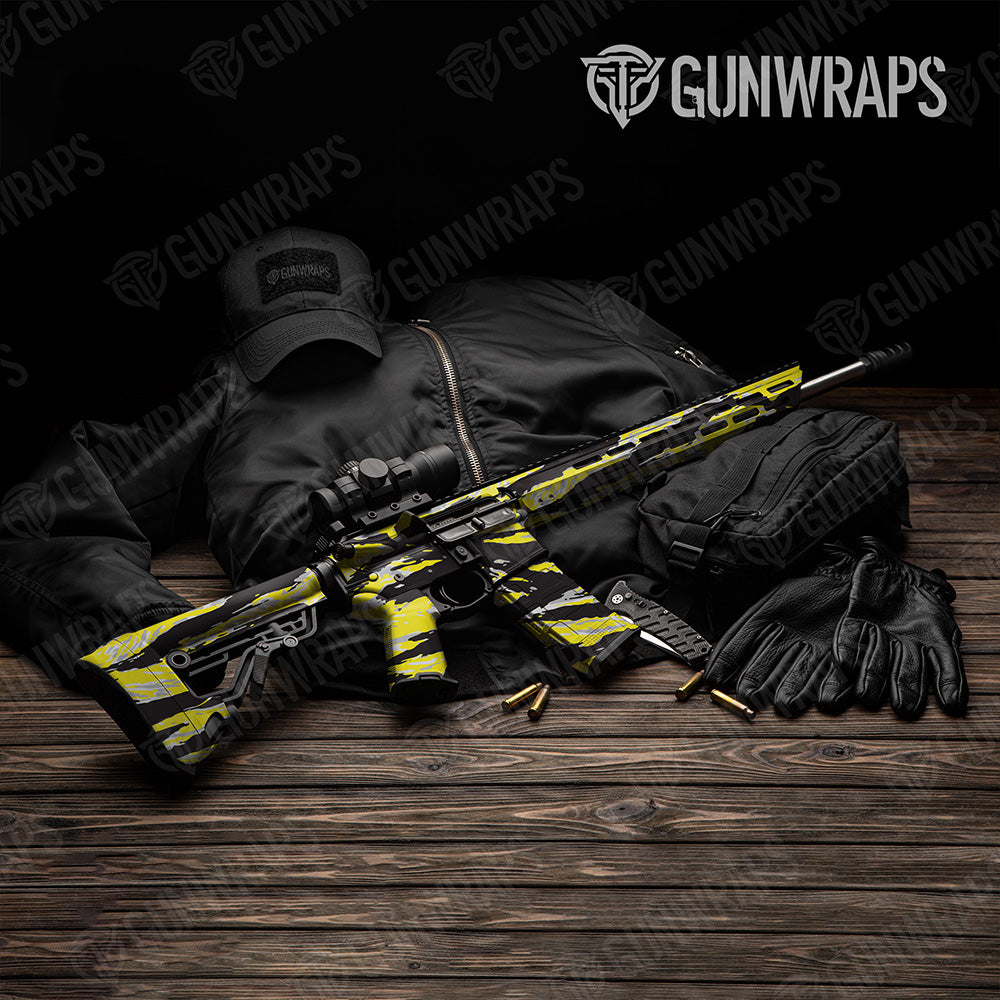 AR 15 Vietnam Tiger Stripe Yellow Tiger Camo Gun Skin Vinyl Wrap