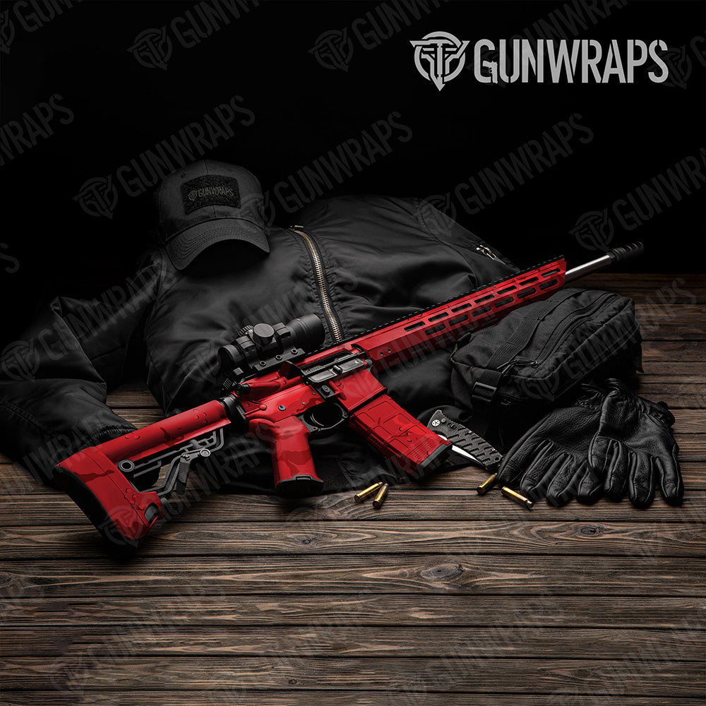 AR 15 Battle Storm XL Elite Red Camo Gun Skin Vinyl Wrap