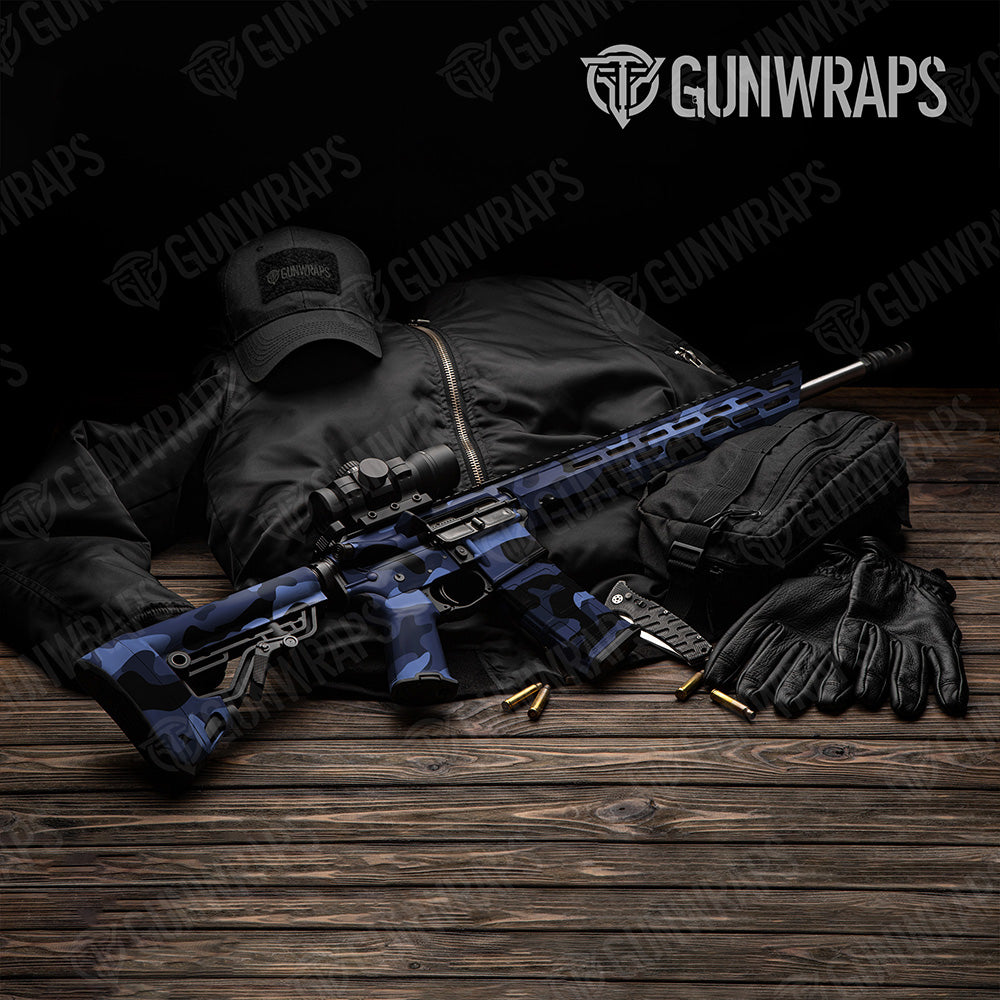 AR 15 Classic XL Blue Midnight Camo Gun Skin Vinyl Wrap