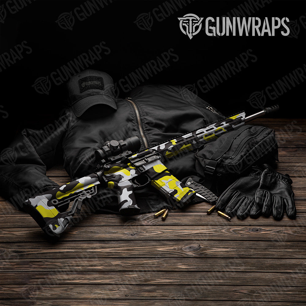 AR 15 Classic XL Yellow Tiger Camo Gun Skin Vinyl Wrap