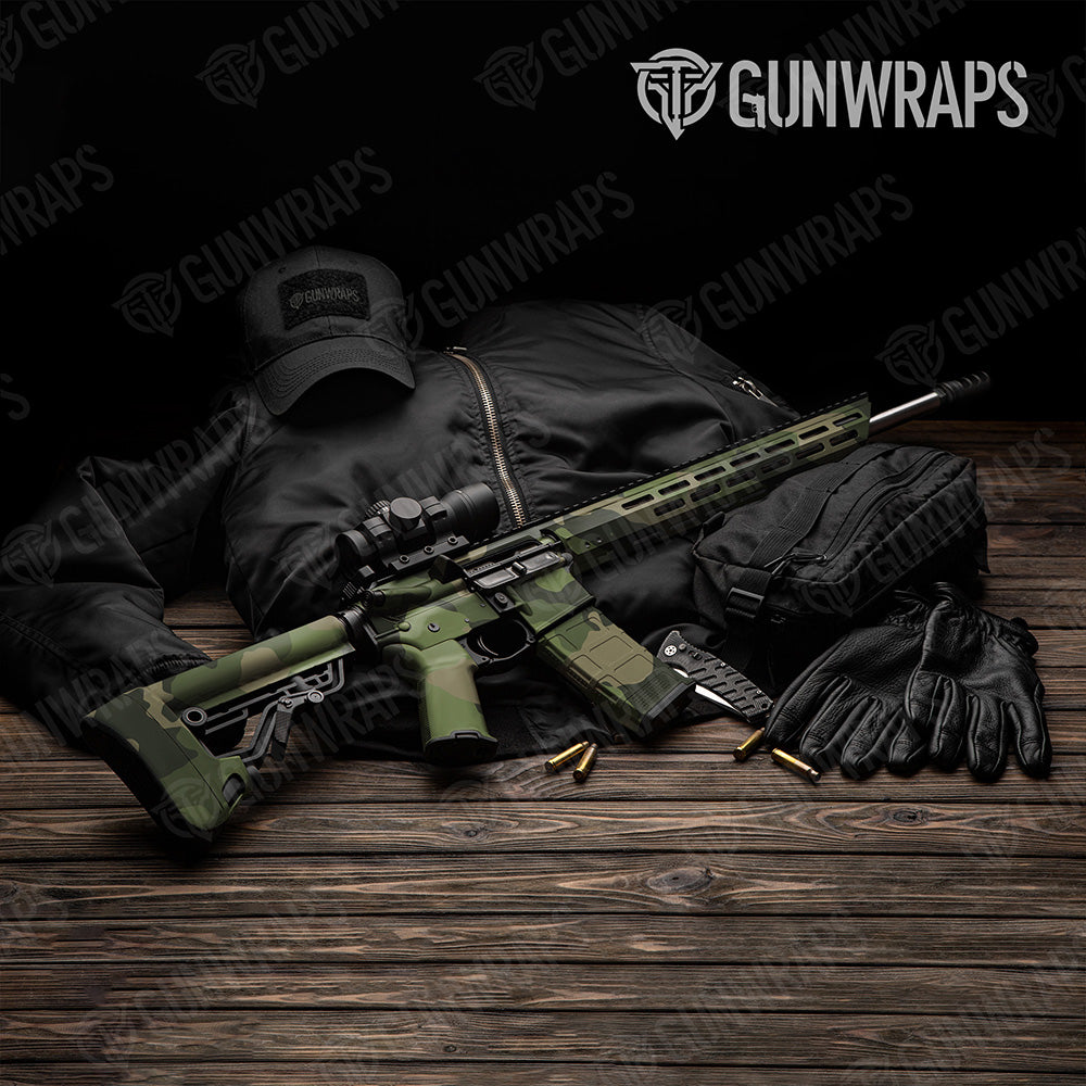 AR 15 Cumulus XL Army Green Camo Gun Skin Vinyl Wrap