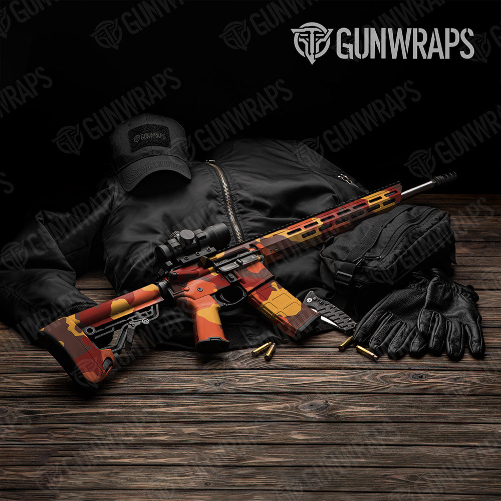 AR 15 Cumulus XL Autumn Camo Gun Skin Vinyl Wrap