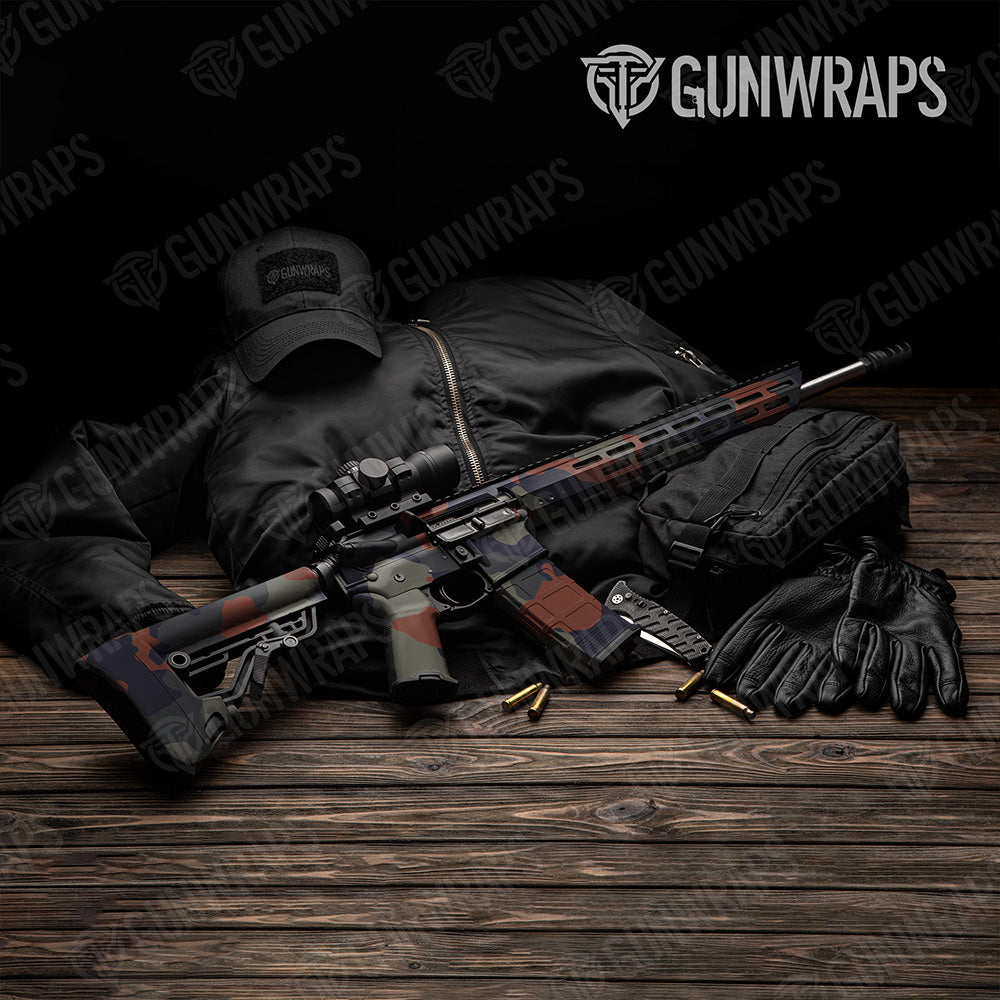 AR 15 Cumulus XL Blue Copper Camo Gun Skin Vinyl Wrap