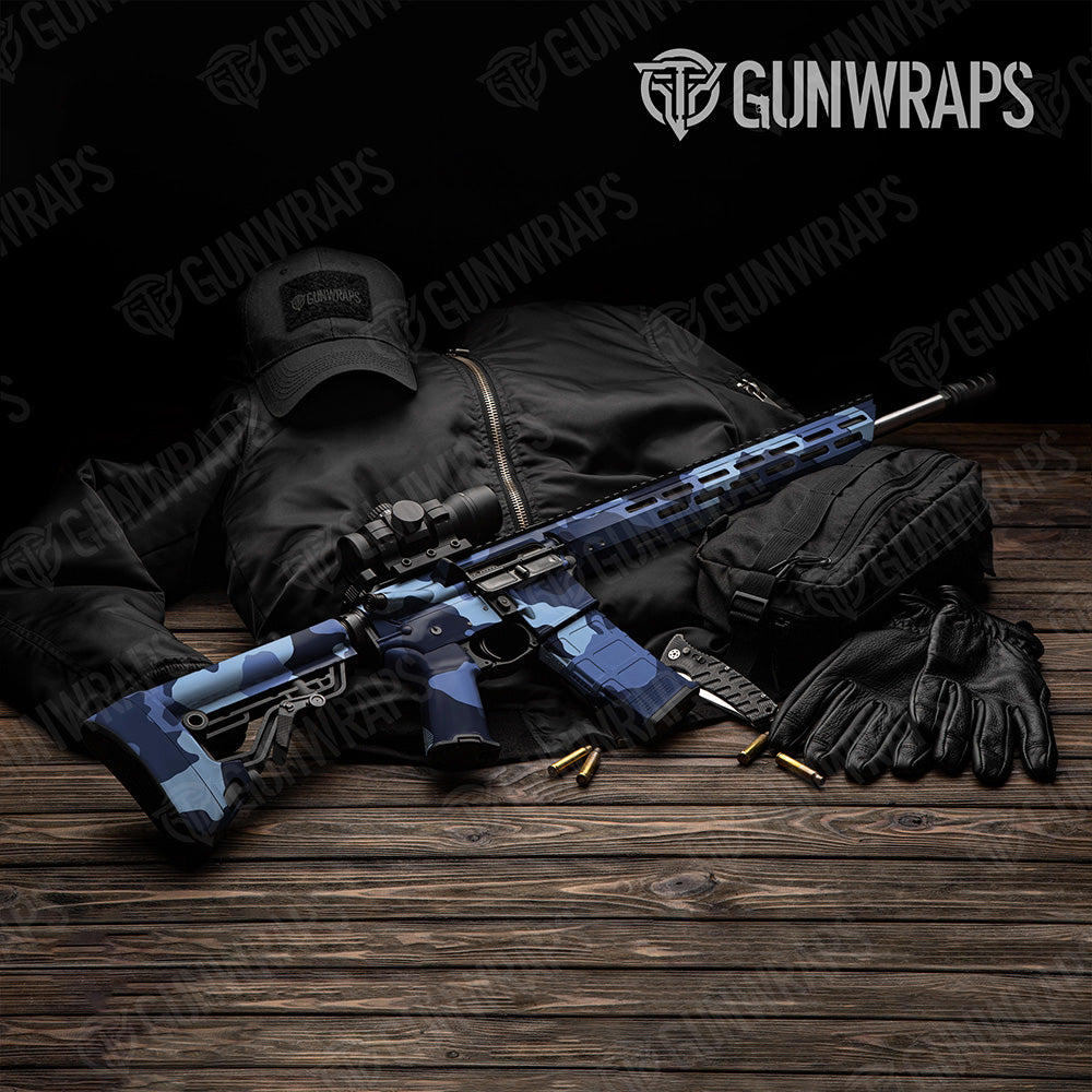 AR 15 Cumulus XL Blue Urban Night Camo Gun Skin Vinyl Wrap