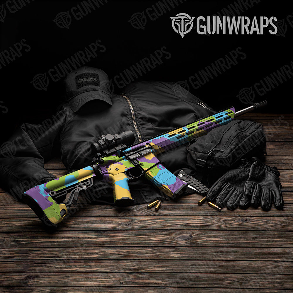 AR 15 Cumulus XL Carnival Camo Gun Skin Vinyl Wrap