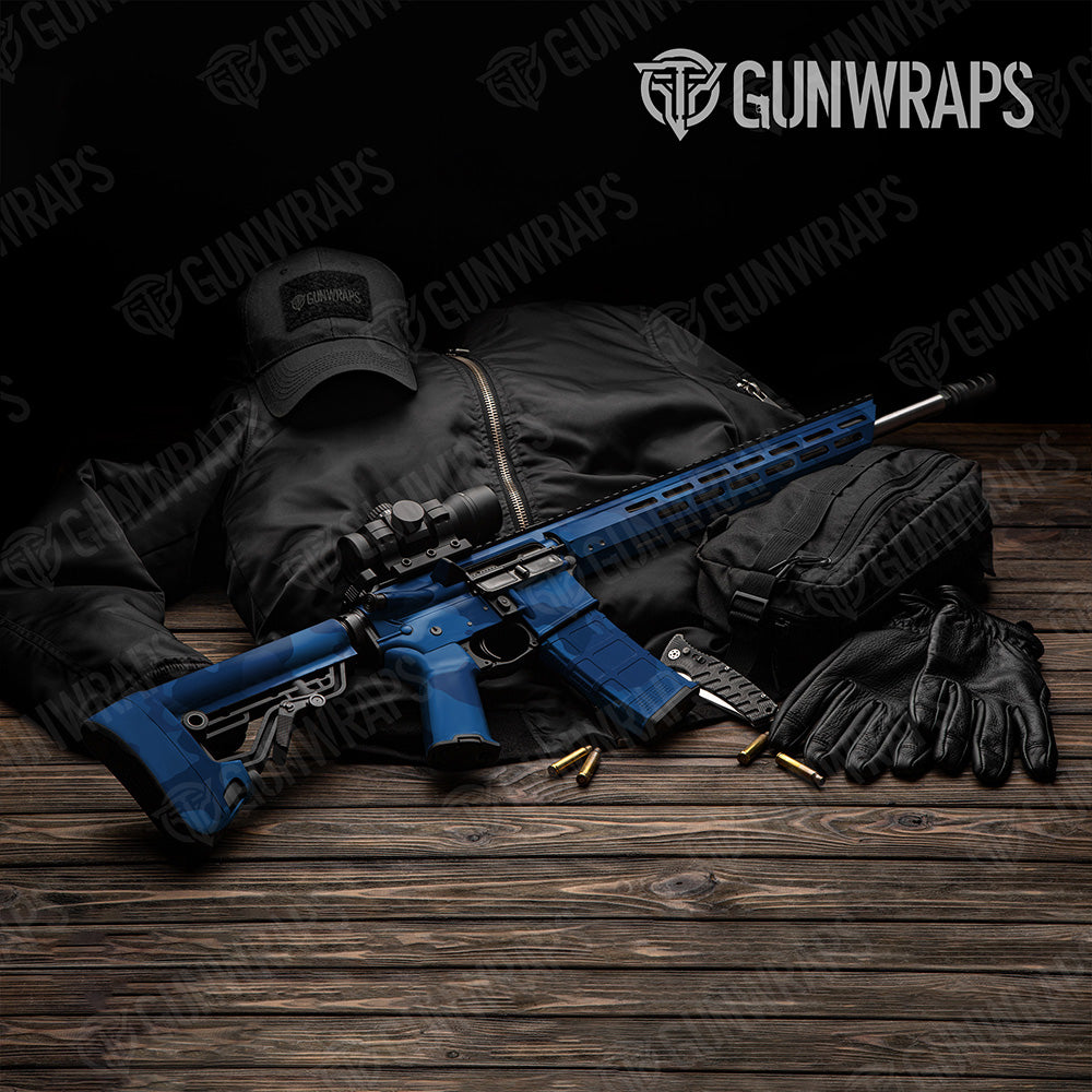 AR 15 Cumulus XL Elite Blue Camo Gun Skin Vinyl Wrap