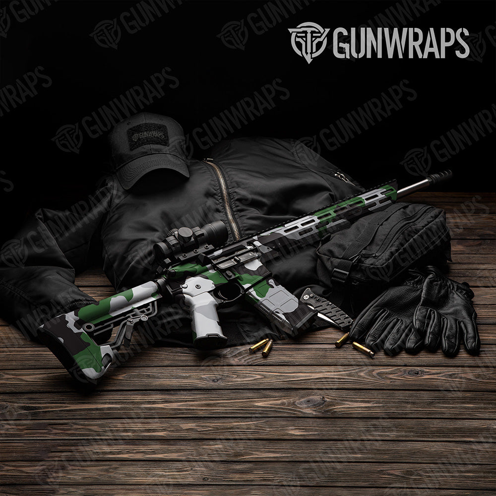 AR 15 Cumulus XL Green Tiger Camo Gun Skin Vinyl Wrap