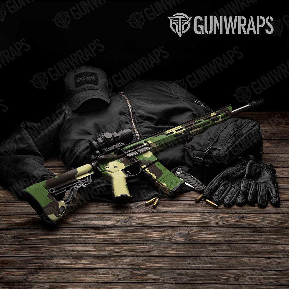 AR 15 Cumulus XL Jungle Camo Gun Skin Vinyl Wrap