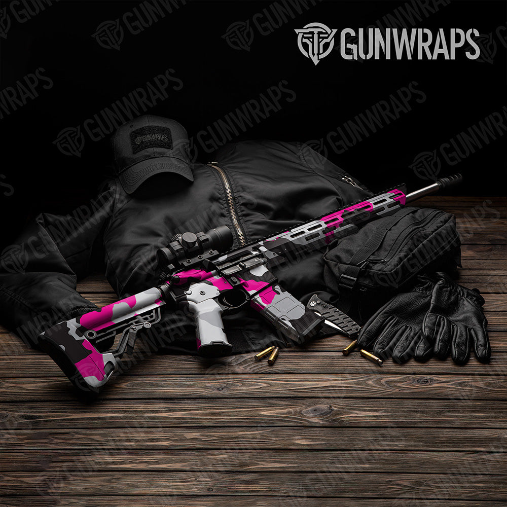 AR 15 Cumulus XL Magenta Tiger Camo Gun Skin Vinyl Wrap