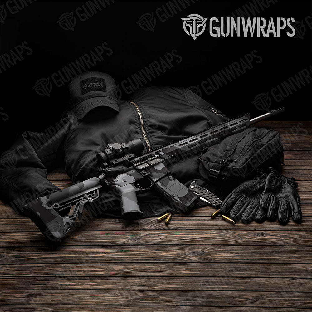 AR 15 Cumulus XL Midnight Camo Gun Skin Vinyl Wrap