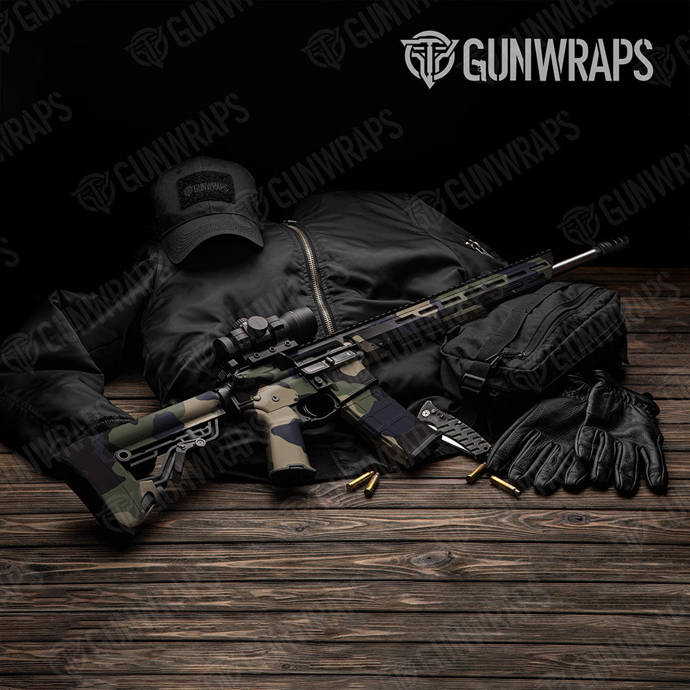 AR 15 Cumulus XL Militant Blue Camo Gun Skin Vinyl Wrap