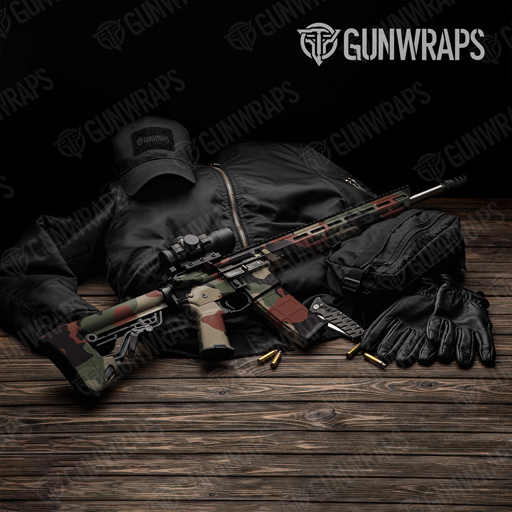 AR 15 Cumulus XL Militant Copper Camo Gun Skin Vinyl Wrap