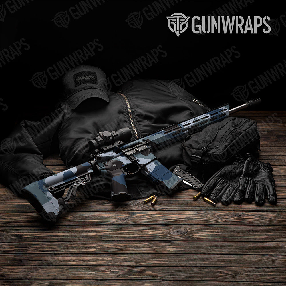 AR 15 Cumulus XL Navy Camo Gun Skin Vinyl Wrap