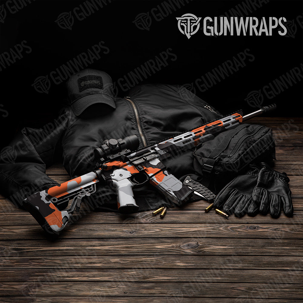 AR 15 Cumulus XL Orange Tiger Camo Gun Skin Vinyl Wrap