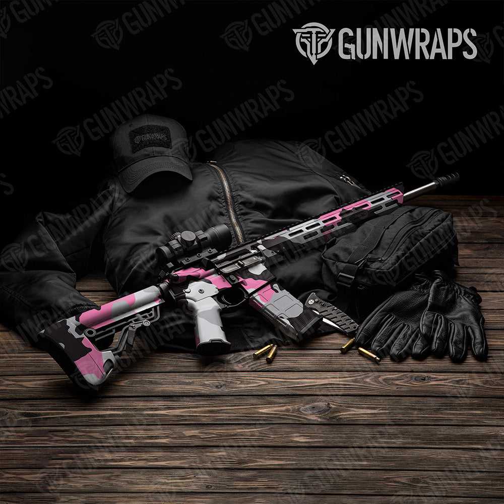 AR 15 Cumulus XL Pink Tiger Camo Gun Skin Vinyl Wrap