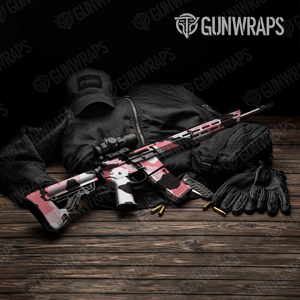 AR 15 Cumulus XL Pink Camo Gun Skin Vinyl Wrap