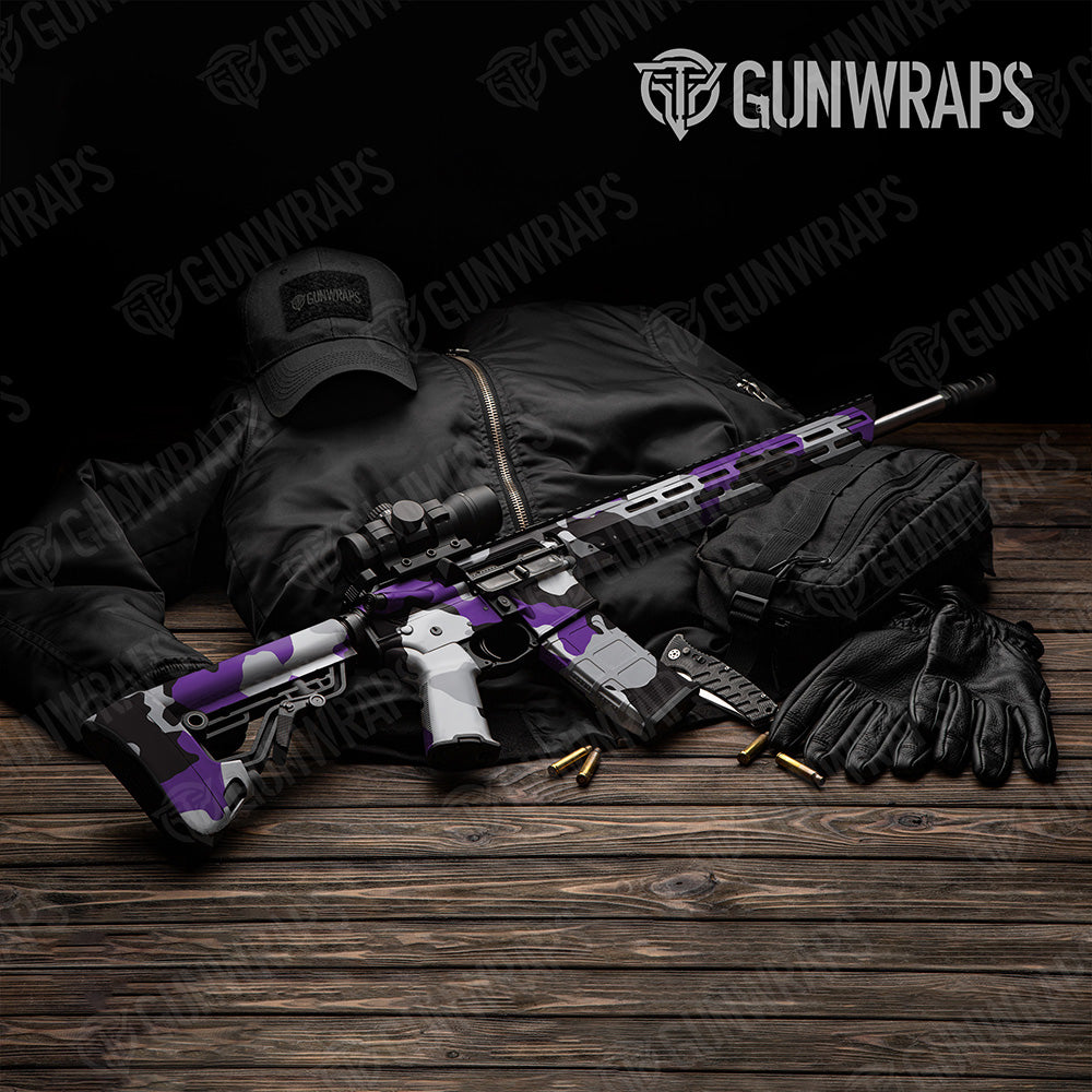 AR 15 Cumulus XL Purple Tiger Camo Gun Skin Vinyl Wrap