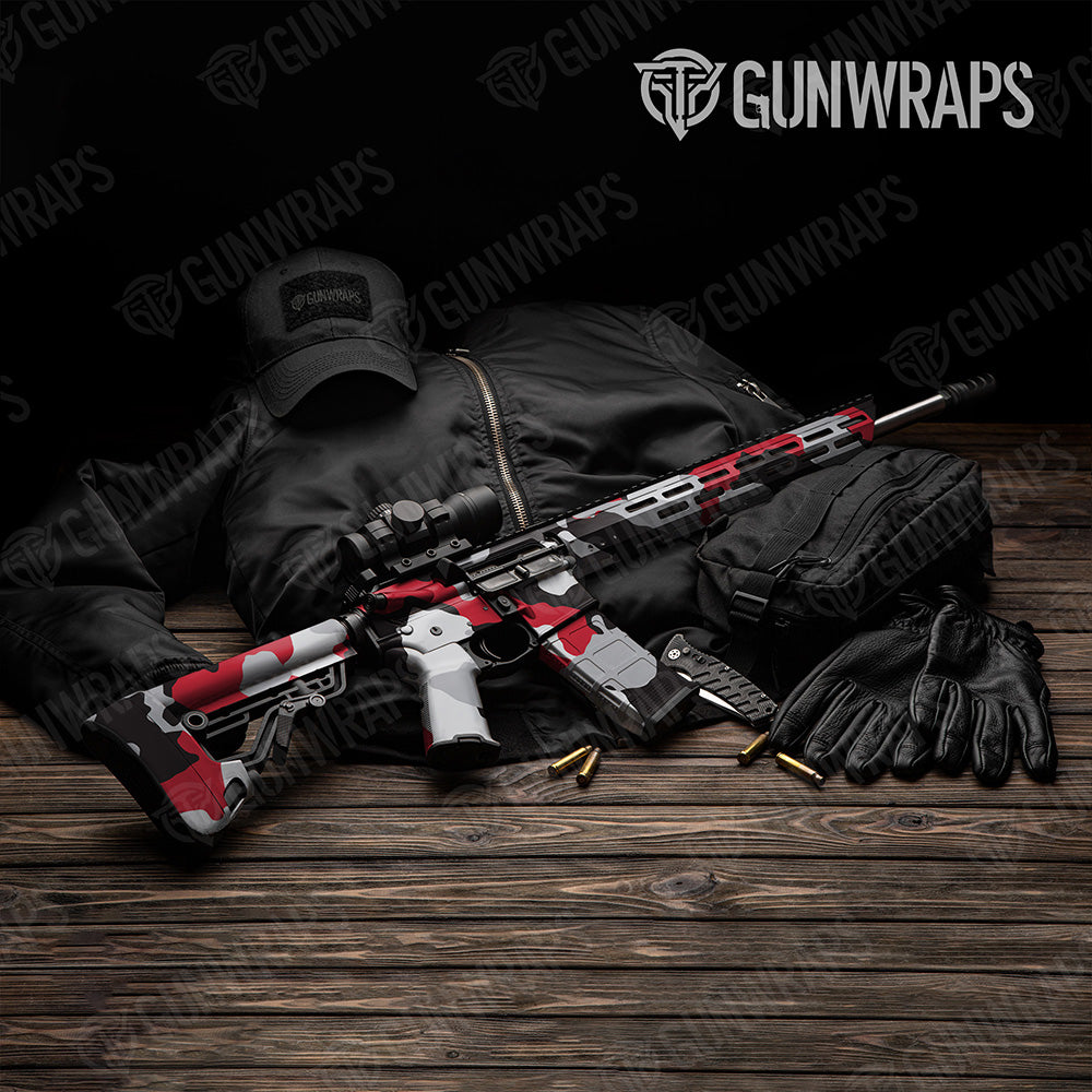 AR 15 Cumulus XL Red Tiger Camo Gun Skin Vinyl Wrap