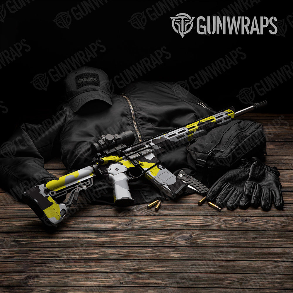 AR 15 Cumulus XL Yellow Tiger Camo Gun Skin Vinyl Wrap