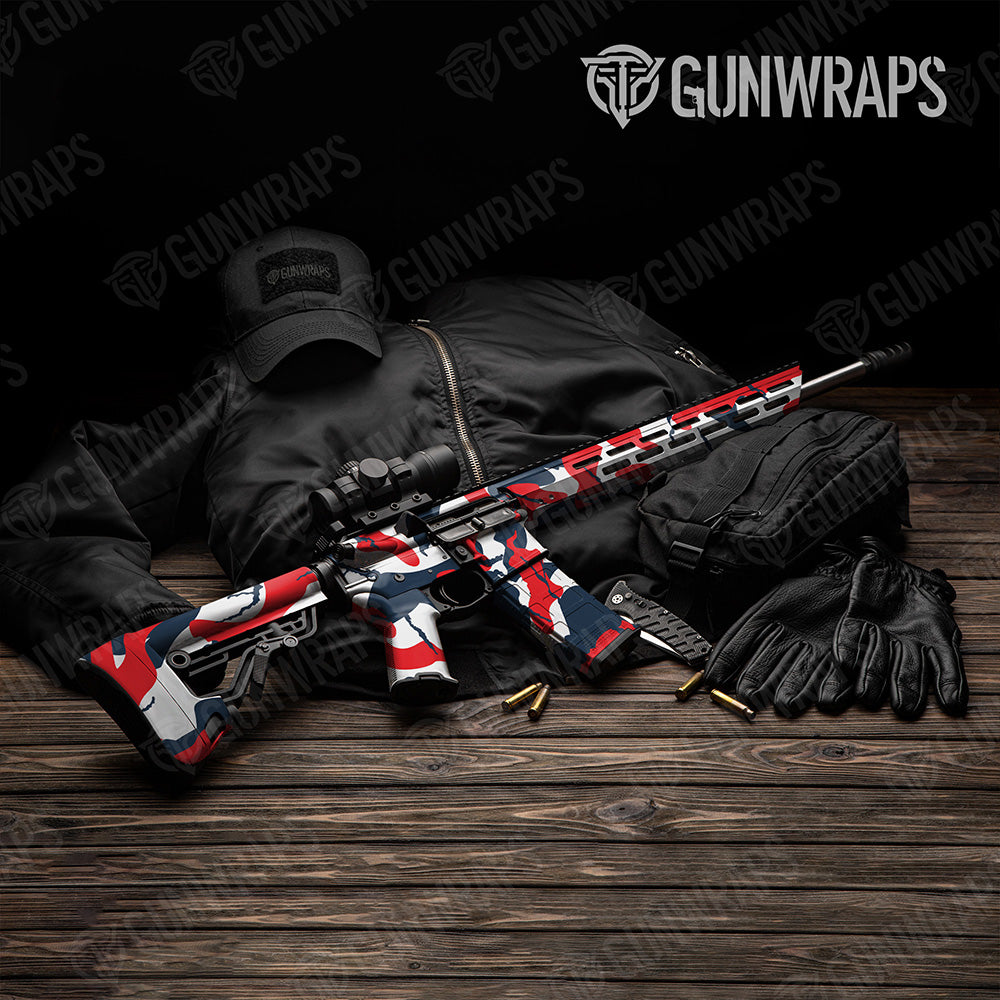 AR 15 Ragged XL America Camo Gun Skin Vinyl Wrap