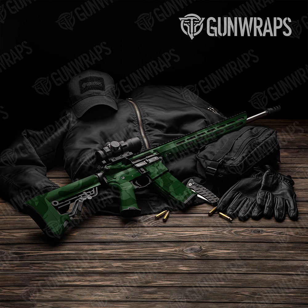 AR 15 Ragged XL Elite Green Camo Gun Skin Vinyl Wrap