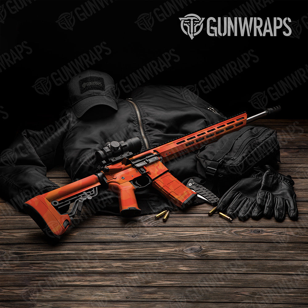 AR 15 Ragged XL Elite Orange Camo Gun Skin Vinyl Wrap