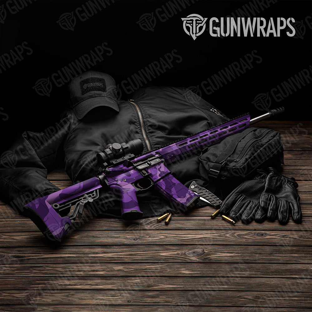 AR 15 Ragged XL Elite Purple Camo Gun Skin Vinyl Wrap