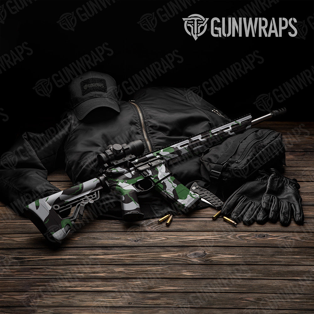 AR 15 Ragged XL Green Tiger Camo Gun Skin Vinyl Wrap