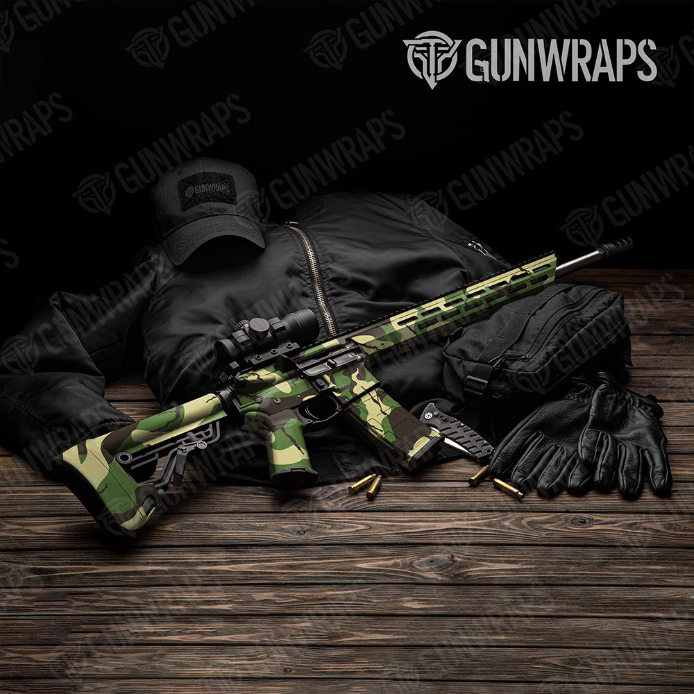 AR 15 Ragged XL Jungle Camo Gun Skin Vinyl Wrap