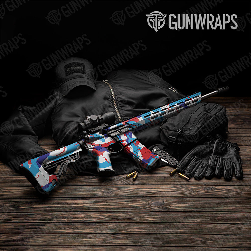 AR 15 Ragged XL Magenta Tiger Camo Gun Skin Vinyl Wrap