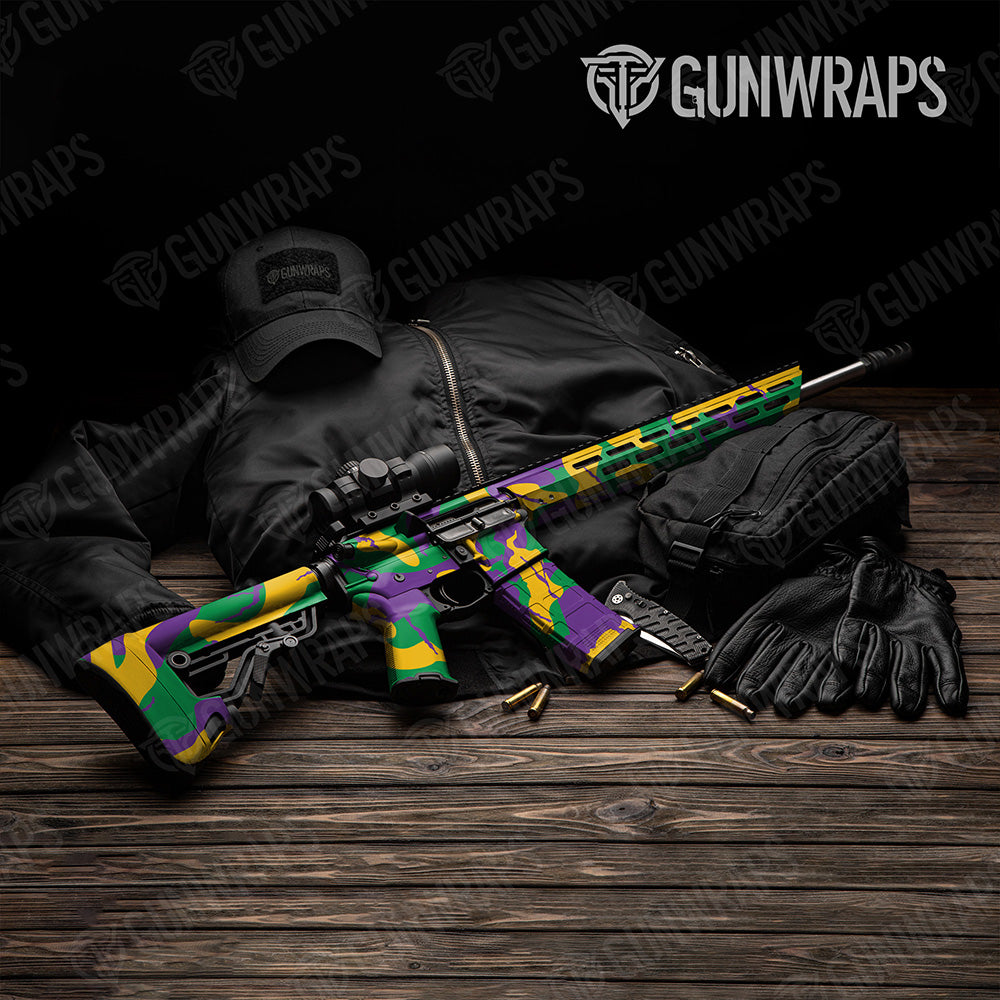 AR 15 Ragged XL Metro Green Camo Gun Skin Vinyl Wrap