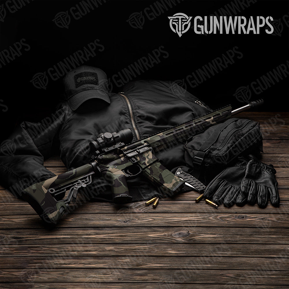 AR 15 Ragged XL Militant Red Camo Gun Skin Vinyl Wrap